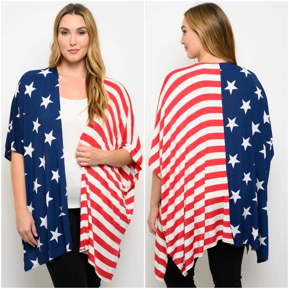 #167 American Flag Cardigan